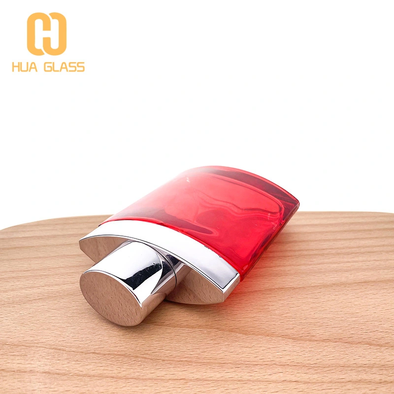 الزجاج الأحمر زجاجة عطر جديدة 100 مل زجاجات عطر زجاجية مربعة  