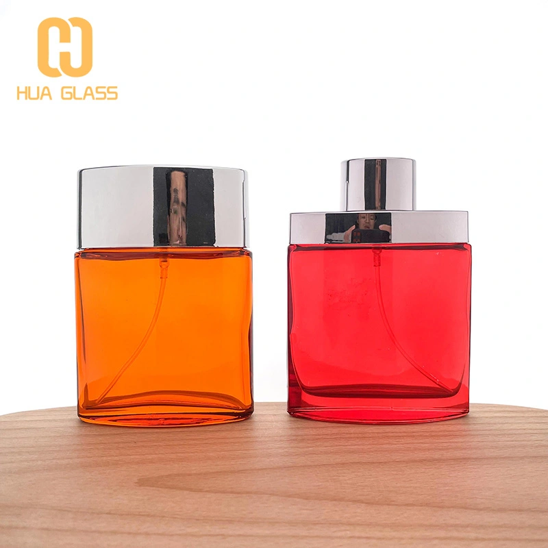 الزجاج الأحمر زجاجة عطر جديدة 100 مل زجاجات عطر زجاجية مربعة  