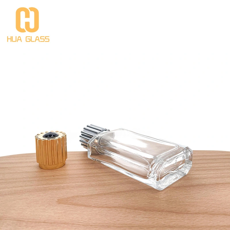 Frasco de perfume con tapa de diamante de cristal de zamak de 50 ml