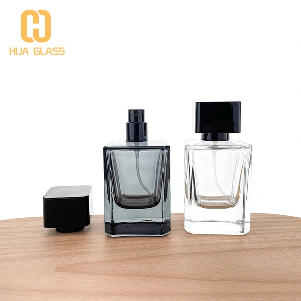 زجاجة عطر مربعة اللون مخصصة 50 مللي