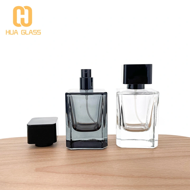 زجاجة عطر مربعة اللون مخصصة 50 مللي