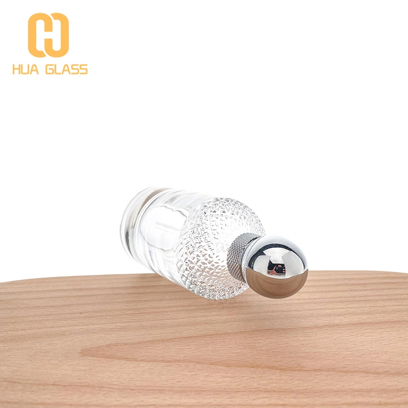 botella de perfume de lujo botella de cristal de perfume de 100 ml con tapa de zamak  