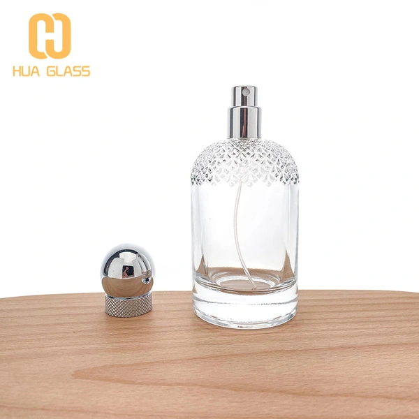 botella de perfume de lujo botella de cristal de perfume de 100 ml con tapa de zamak