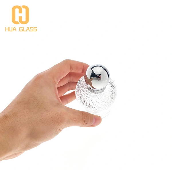 botella de perfume de lujo botella de cristal de perfume de 100 ml con tapa de zamak