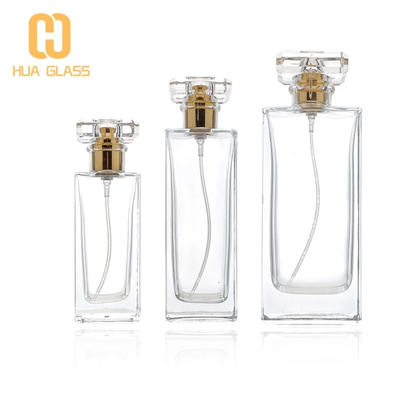 30 مل 50 مل 100 مل زجاجات عطر مستطيلة الشكل للبيع