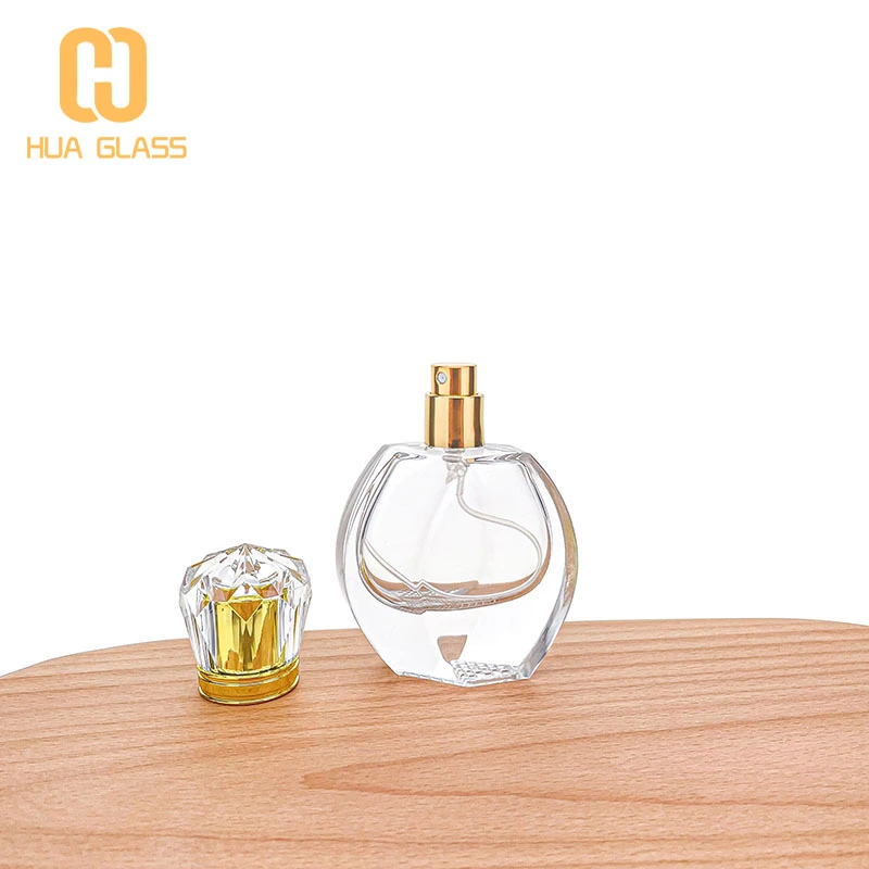 Botellas de perfume de vidrio redondas Botellas de perfume vacías de 50 ml a la venta