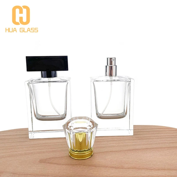 Botella de perfume de 50ml de vidrio con bomba rociadora de colonia al por mayor