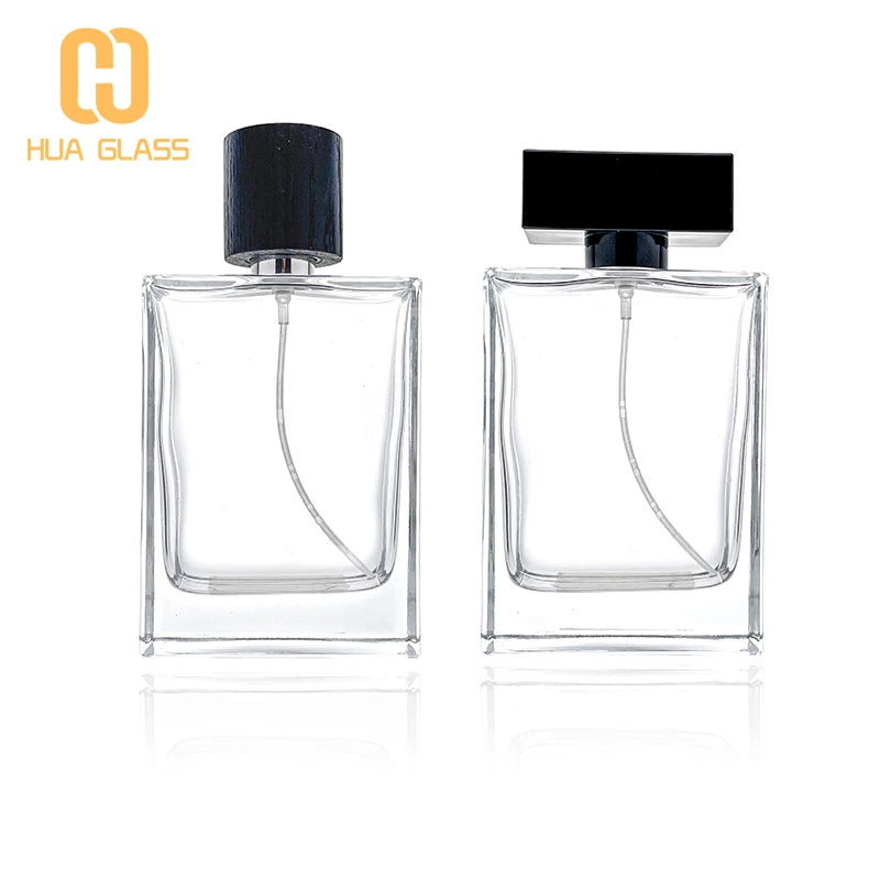 زجاجة عطر 100 مل زجاجات رذاذ عطر زجاجية مربعة