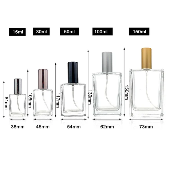 proveedor de botellas de perfume tapón de rosca botella de spray de perfume recargable