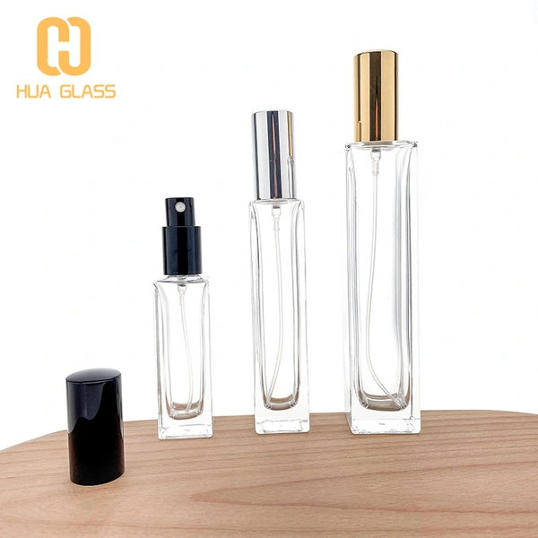 Frasco de perfume de vidrio cuadrado recargable 30ml 50ml 100ml