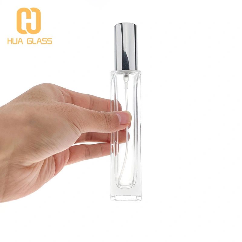 Frasco de perfume de vidrio cuadrado recargable 30ml 50ml 100ml