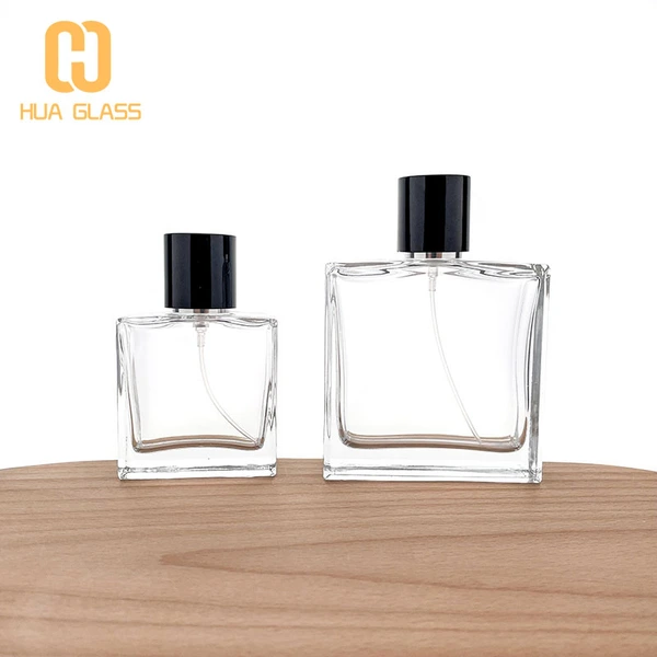 bouchon magnétique 50ml 100ml bouteille de parfum carrée bouteilles de parfum en verre