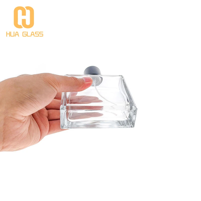 bouchon magnétique 50ml 100ml bouteille de parfum carrée bouteilles de parfum en verre  