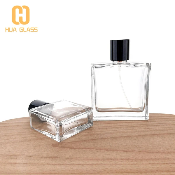 bouchon magnétique 50ml 100ml bouteille de parfum carrée bouteilles de parfum en verre