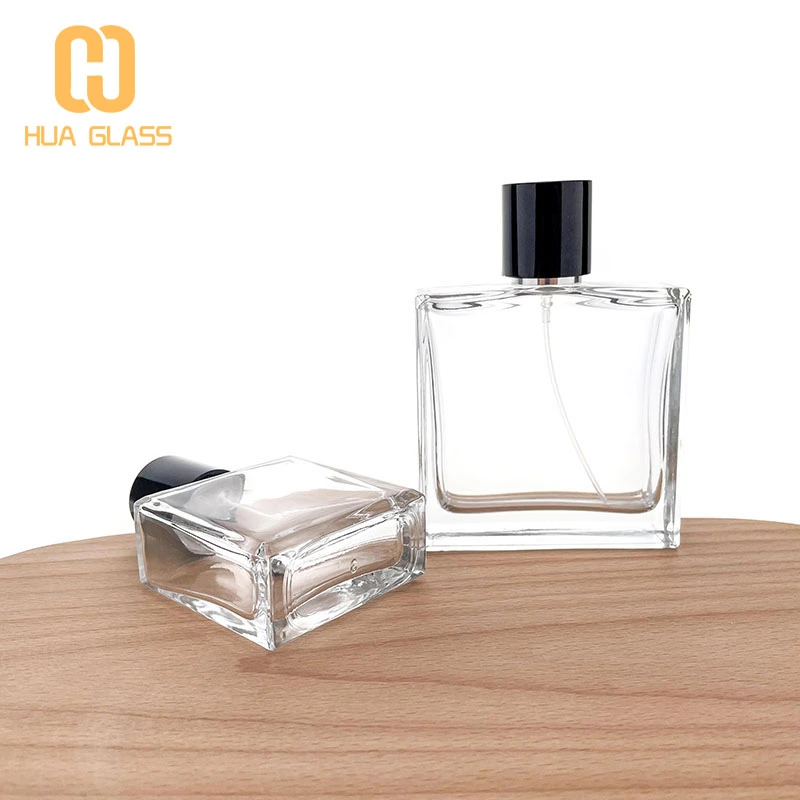 bouchon magnétique 50ml 100ml bouteille de parfum carrée bouteilles de parfum en verre  