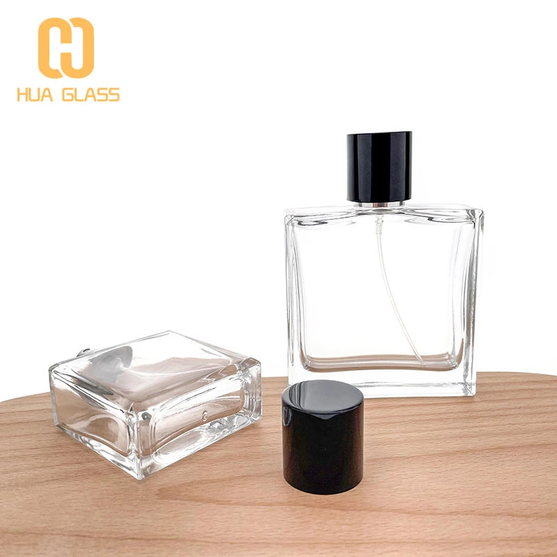 bouchon magnétique 50ml 100ml bouteille de parfum carrée bouteilles de parfum en verre  