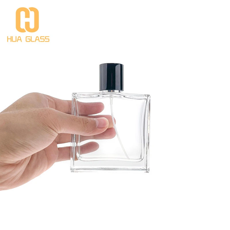 bouchon magnétique 50ml 100ml bouteille de parfum carrée bouteilles de parfum en verre  