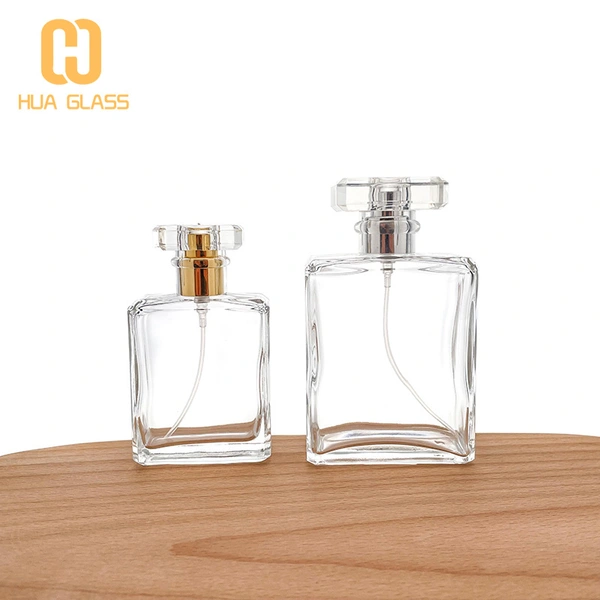 زجاجة عطر شانيل مربعة زجاجية سوداء شفافة 50 مل 100 مل