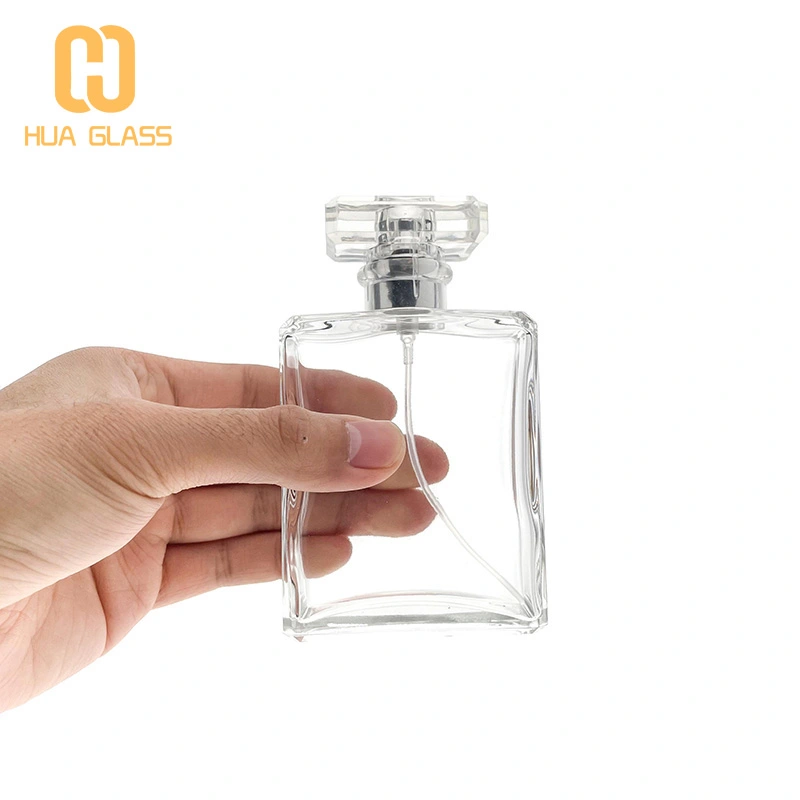 زجاجة عطر شانيل مربعة زجاجية سوداء شفافة 50 مل 100 مل