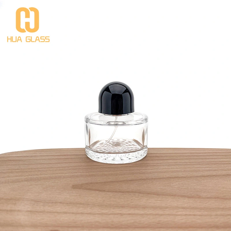 Флакон для духов 1,7 унции 50 мл с черной круглой крышкой  