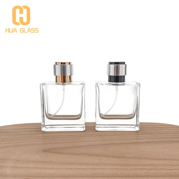 50 مل زجاجة عطر بخاخ زجاجة عطر مربعة مع مضخة