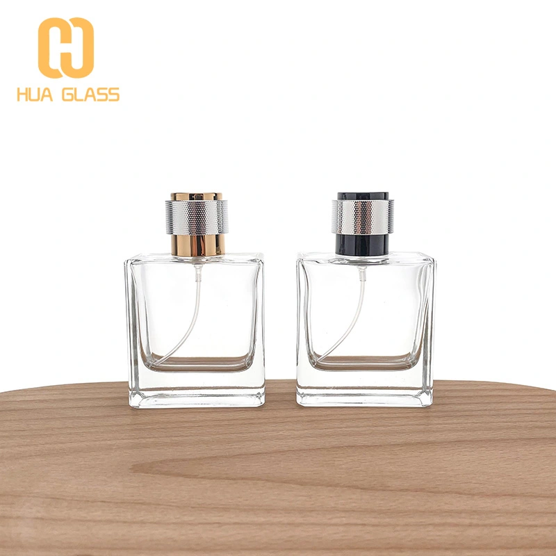 50 مل زجاجة عطر بخاخ زجاجة عطر مربعة مع مضخة  