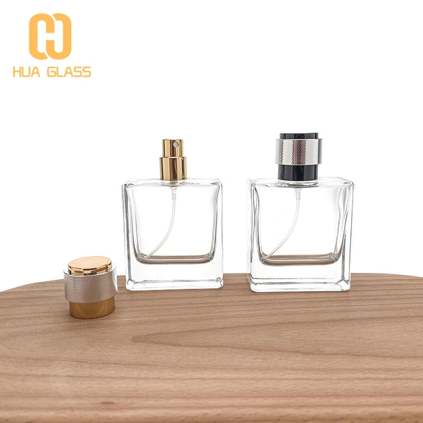 50 مل زجاجة عطر بخاخ زجاجة عطر مربعة مع مضخة