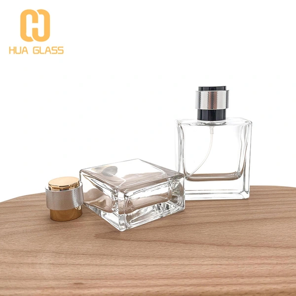 50 مل زجاجة عطر بخاخ زجاجة عطر مربعة مع مضخة