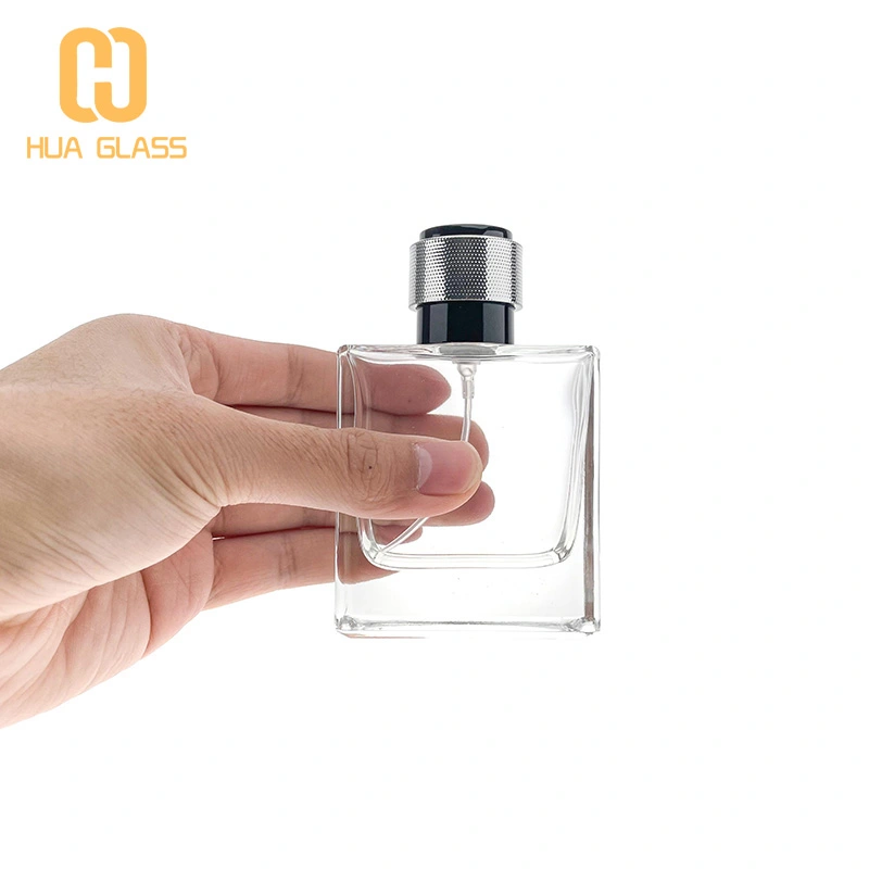 50 مل زجاجة عطر بخاخ زجاجة عطر مربعة مع مضخة  