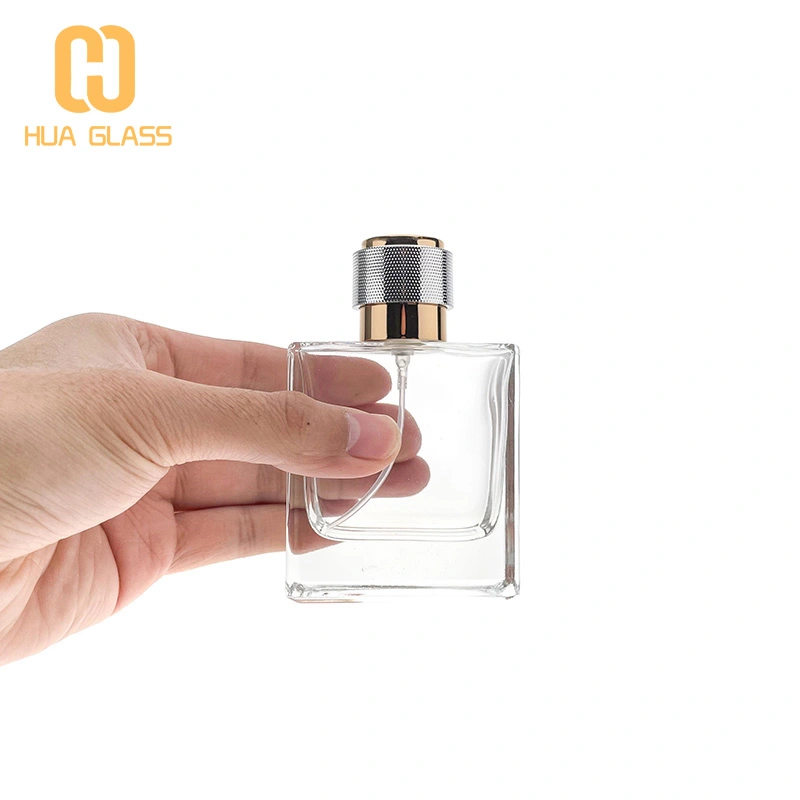 50 مل زجاجة عطر بخاخ زجاجة عطر مربعة مع مضخة  