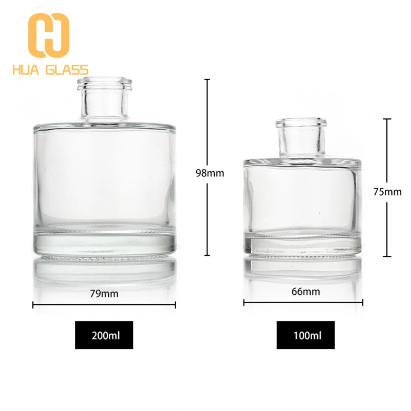 50 مل 100 مل 150 مل 200 مل اسطوانة زجاجة مستديرة الزجاج الناشر مع الفلين