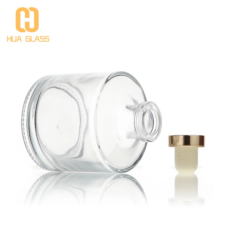 50 مل 100 مل 150 مل 200 مل اسطوانة زجاجة مستديرة الزجاج الناشر مع الفلين