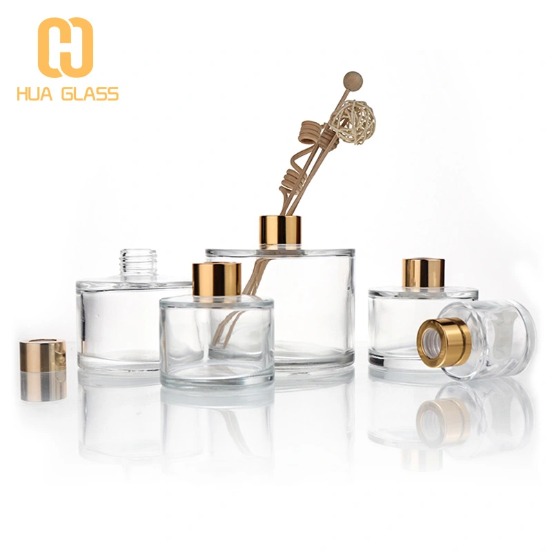 50ml 100ml 150ml 200ml botella de difusor de vidrio de color redondo cilíndrico  