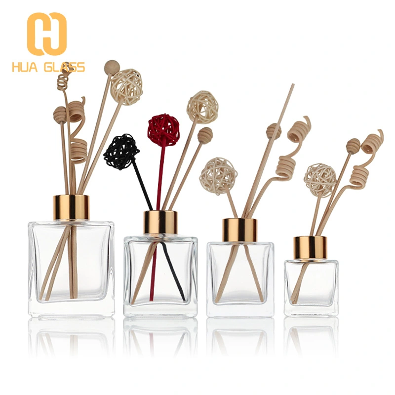 50 ml 100 ml 150 ml 200 ml carré forme de cube vis verre roseau diffuseur bouteille