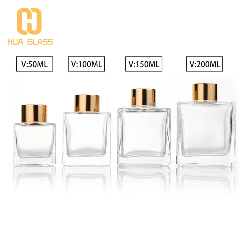 50 ml 100 ml 150 ml 200 ml carré forme de cube vis verre roseau diffuseur bouteille