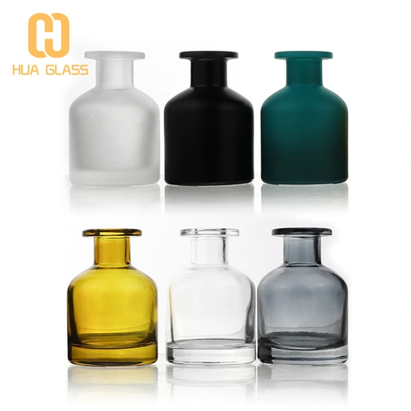 50ml 100ml 150ml botella difusora de caña de vidrio de cuello largo de forma redonda