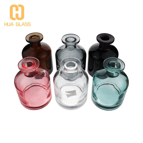 50ml 100ml 150ml bouteille de diffuseur de roseaux en verre à col long de forme ronde