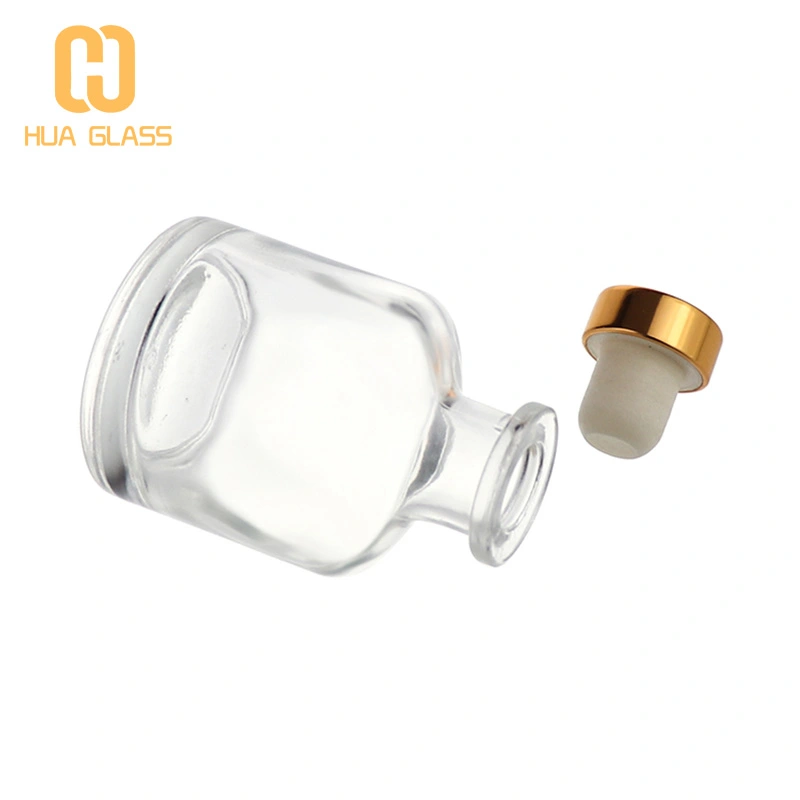 50ml 100ml 150ml bouteille de diffuseur de roseaux en verre à col long de forme ronde