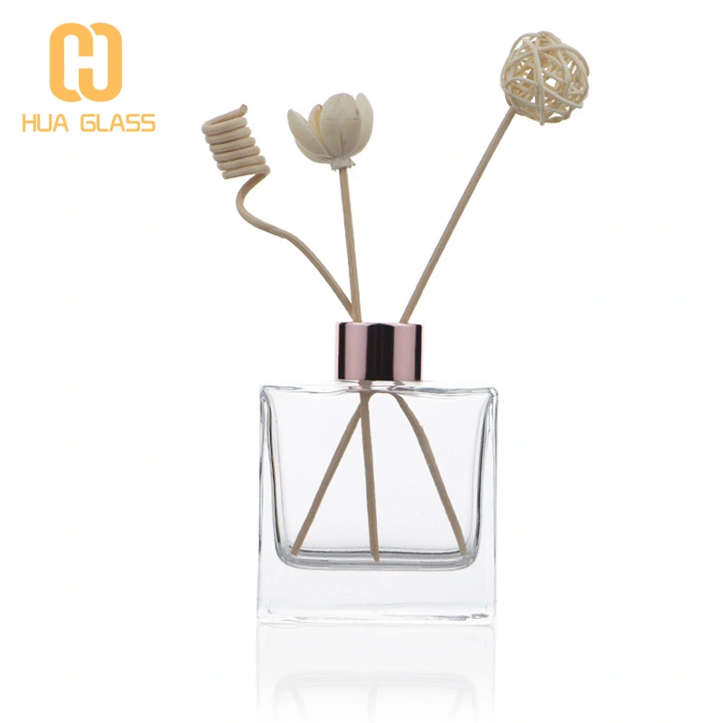 botella difusora de caña cuadrada 140ml botellas de vidrio difusor de caña