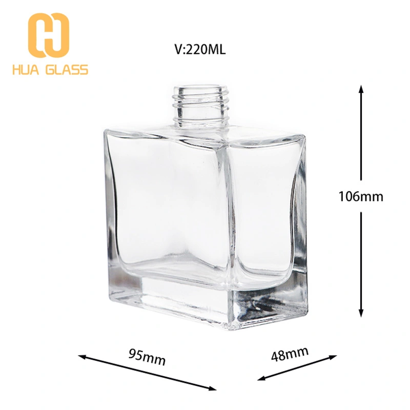 botella difusora de caña cuadrada 140ml botellas de vidrio difusor de caña