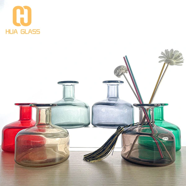 200 мл 300 мл приземистая круглая стеклянная бутылка с тростниковым диффузором