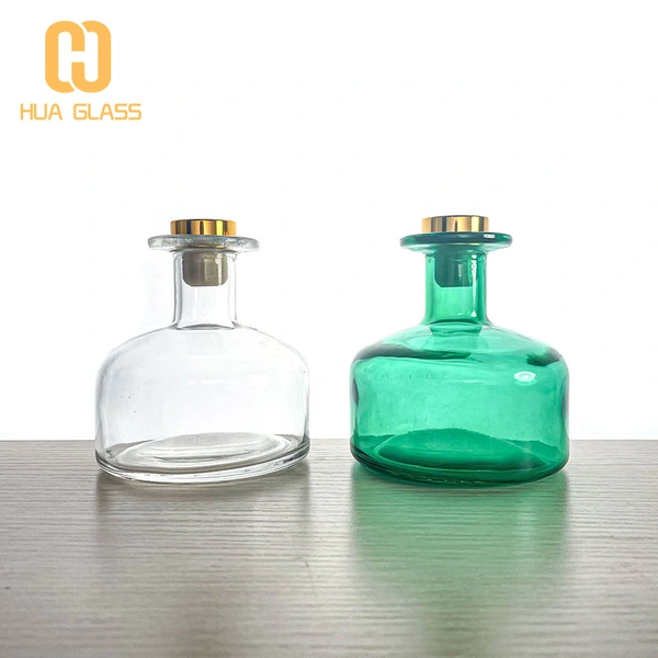 200 мл 300 мл приземистая круглая стеклянная бутылка с тростниковым диффузором