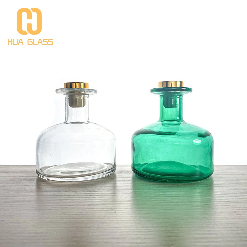 200 мл 300 мл приземистая круглая стеклянная бутылка с тростниковым диффузором