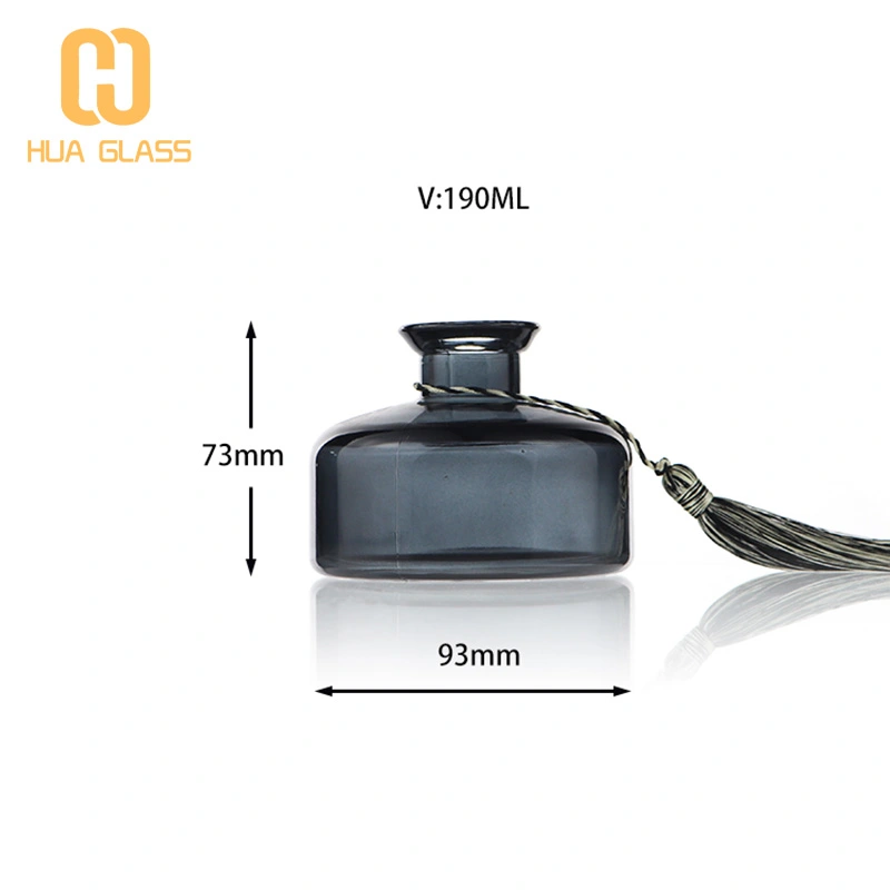 200 мл 300 мл приземистая круглая стеклянная бутылка с тростниковым диффузором