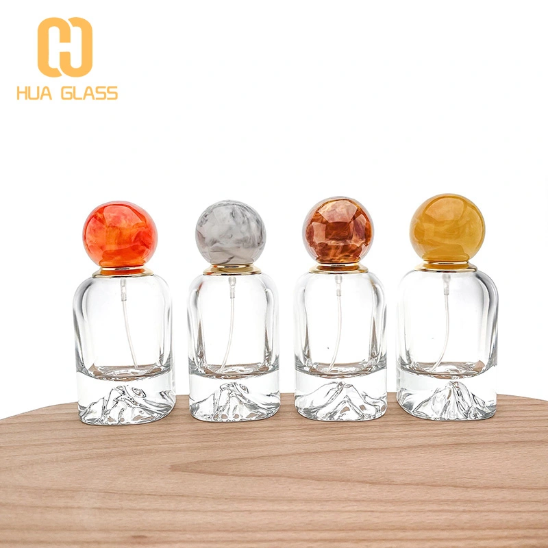 флакон духов 50 мл с вулканическим дном и красочной мраморной крышкой