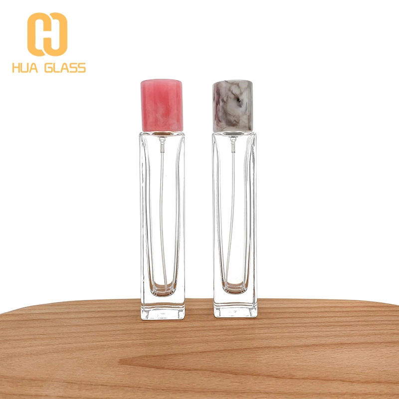 Botellas de perfume de vidrio rectangulares de 50 ml hermosas botellas de perfume  