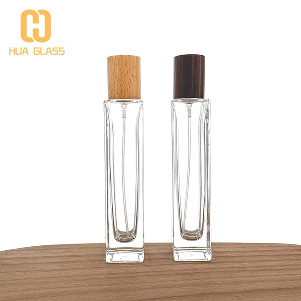 Botellas de perfume de vidrio rectangulares de 50 ml hermosas botellas de perfume