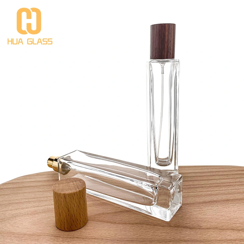 Botellas de perfume de vidrio rectangulares de 50 ml hermosas botellas de perfume  