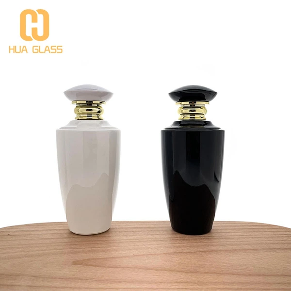 botella de perfume de 100 ml de vidrio blanco negro de diseño árabe