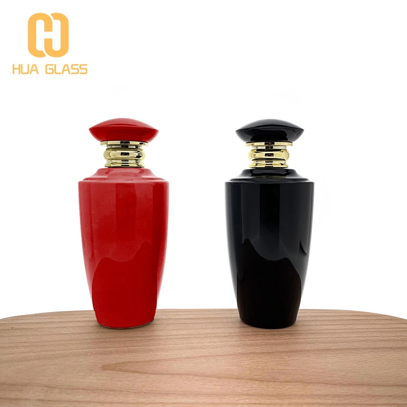 botella de perfume de 100 ml de vidrio blanco negro de diseño árabe